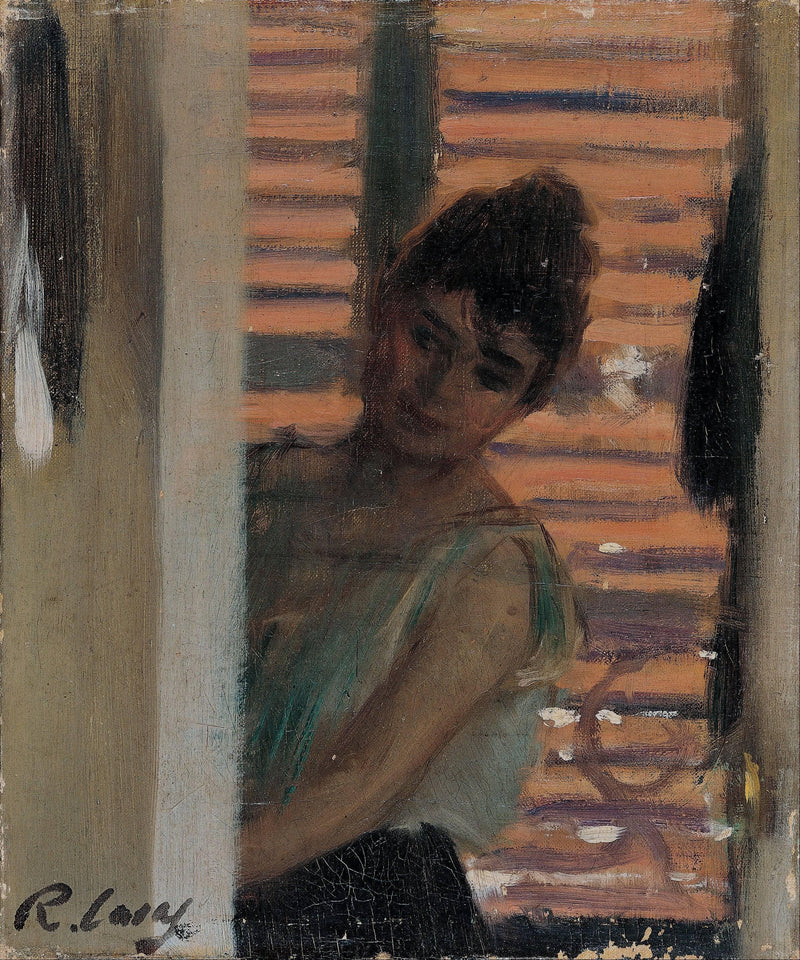 Dona Rera Persiana (woman Against a Blind) by Ramon Casas — Oil Painting Reproduction