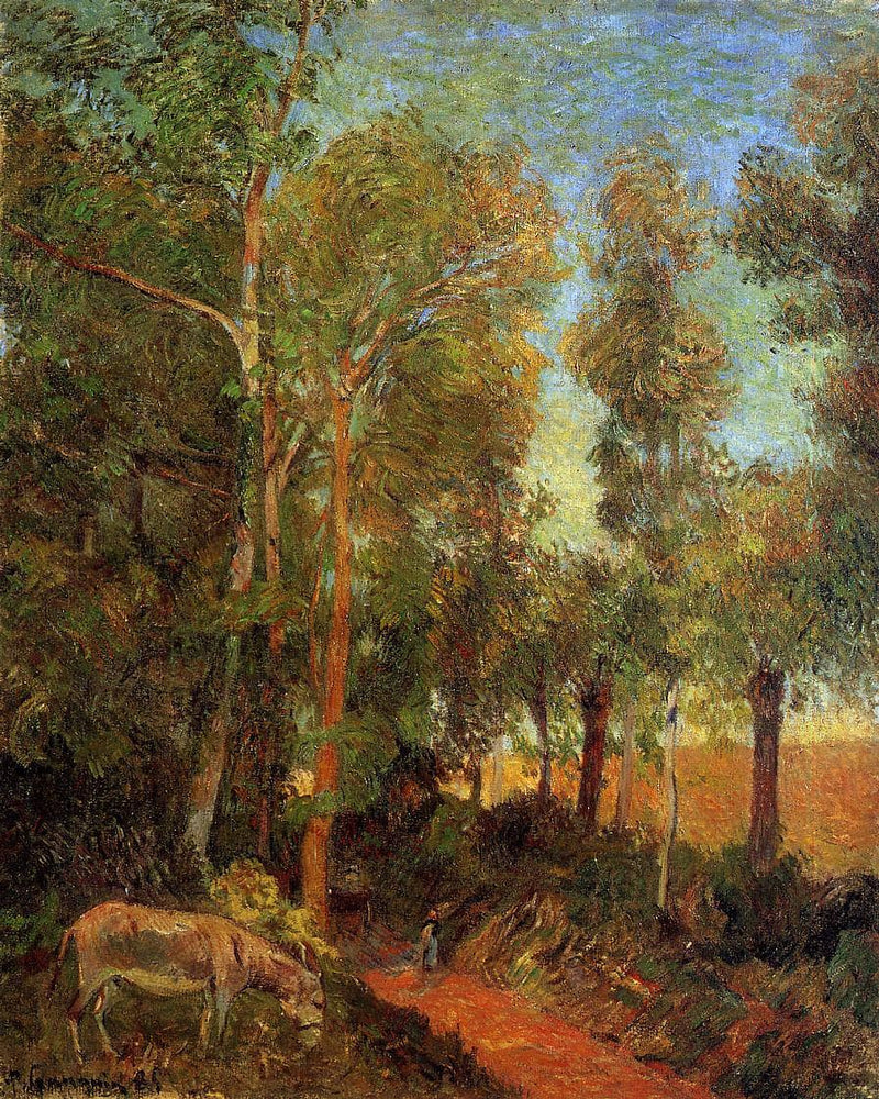 Donkey by lane by Paul Gauguin — Oil Painting Reproduction