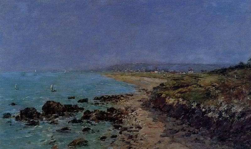 Douarnenez, the Shore and the Bay by Eugene Boudin — Oil Painting Reproduction