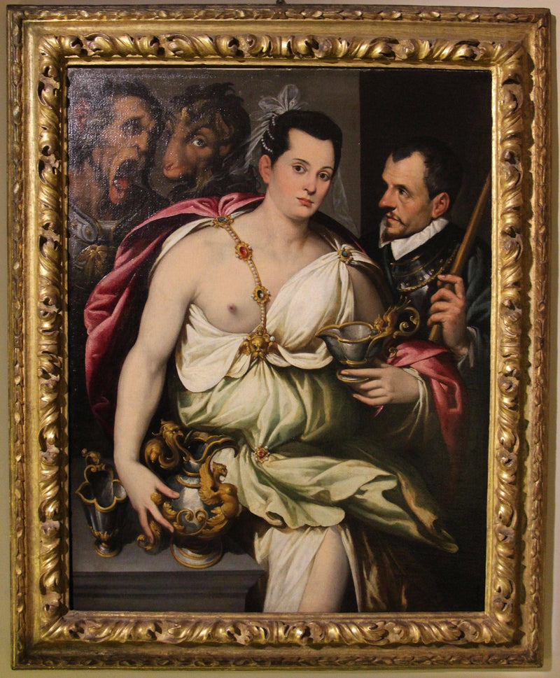 Double Dressed Portrait of Circe and Ulysses by Bartolomeo Passerotti — Oil Painting Reproduction