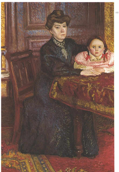Double portrait of Matilda and Gertrude Schonberg in modern living room
