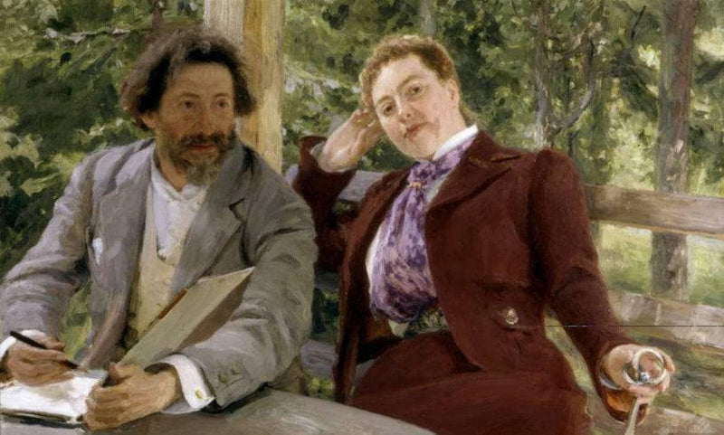 Double Portrait of Natalia Nordmann and Ilya-Repin by Ilya Repin — Oil Painting Reproduction