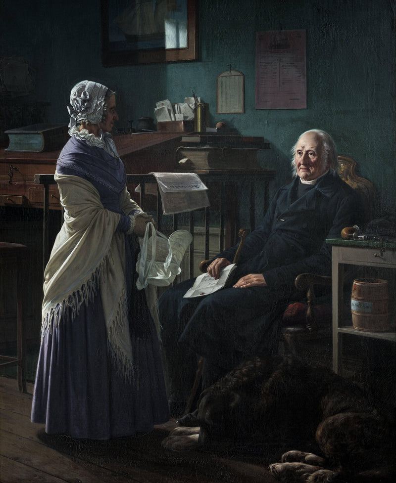 Double Portrait of the Merchant Christopher Friedenreich Hage and his Wife Arnette: âMay I borrow the two brown horses?â by Wilhelm Marstrand — Oil Painting Reproduction
