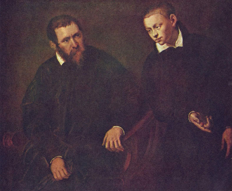 Double portrait of two men by Tintoretto — Oil Painting Reproduction
