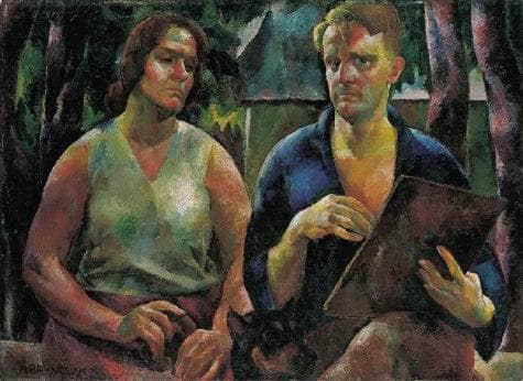 Double Portrait (The Artist and His Wife) by Vilmos Aba-Novak — Oil Painting Reproduction