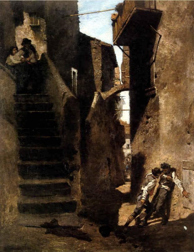 Dramatic scene by Michele Cammarano — Oil Painting Reproduction