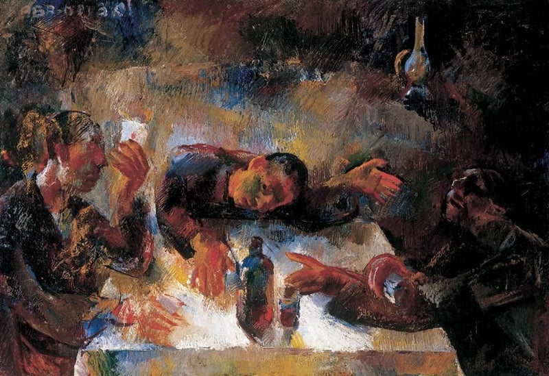 Drinkers (Wine Drinkers) by Vilmos Aba-Novak — Oil Painting Reproduction
