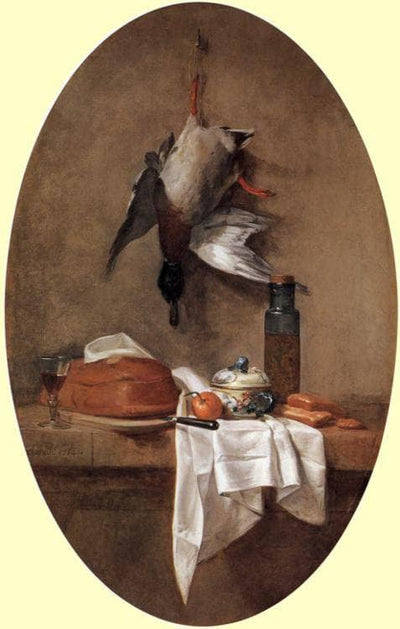 Duck with an Olive Jar in dining room