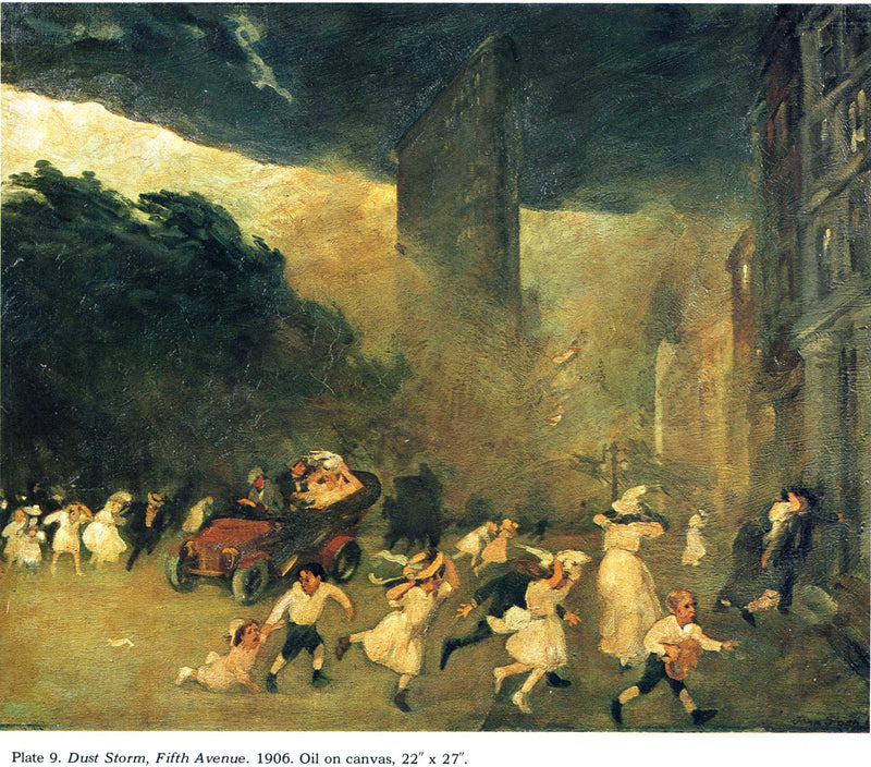 Dust Storm, Fifth Avenue by John French Sloan — Oil Painting Reproduction