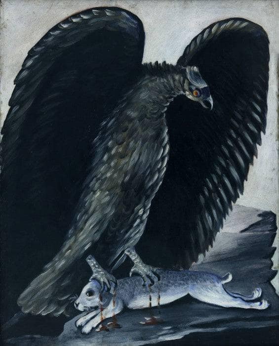 Eagle caught a rabbit by Niko Pirosmani — Oil Painting Reproduction