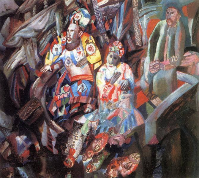 East and West by Pavel Filonov — Oil Painting Reproduction