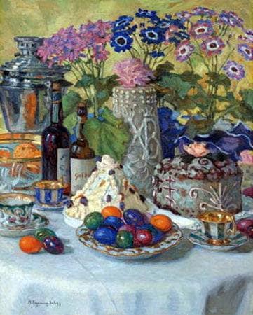 Easter Table by Nikolay Bogdanov-Belsky — Oil Painting Reproduction