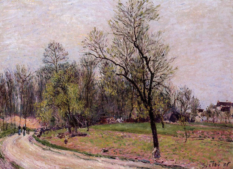 Edge of the Forest in Spring, Evening by Alfred Sisley — Oil Painting Reproduction