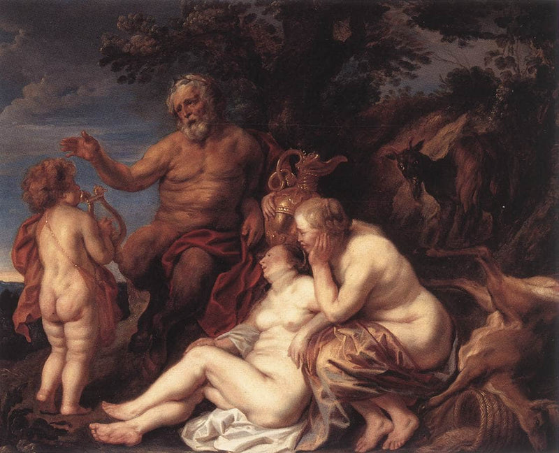 Education of Jupiter by Jacob Jordaens — Oil Painting Reproduction