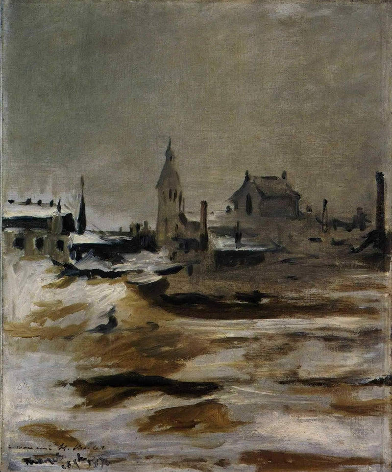 Effect of Snow at Petit-Montrouge by Edouard Manet — Oil Painting Reproduction