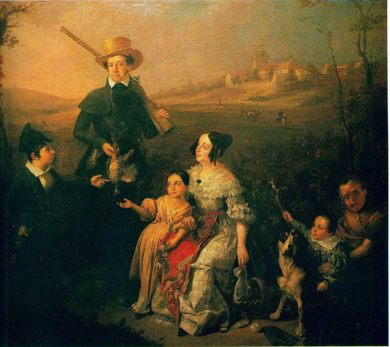 El Marqués De Arco Hermoso Y Su Familia by Antonio Cabral Bejarano — Oil Painting Reproduction