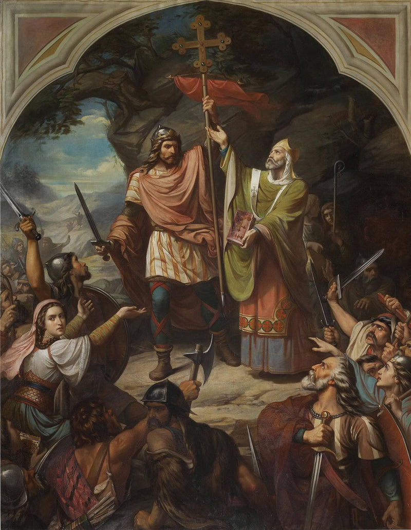 El Rey Don Pelayo En Covadonga by Luis de Madrazo y Kuntz — Oil Painting Reproduction