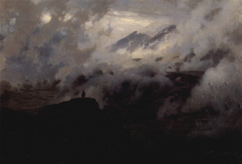 Elbrus in the clouds by Mykola Yaroshenko — Oil Painting Reproduction