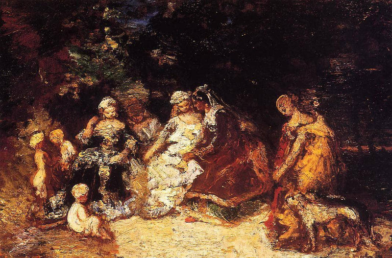 Elegant Women and Cupids by Adolphe Joseph Thomas Monticelli — Oil Painting Reproduction