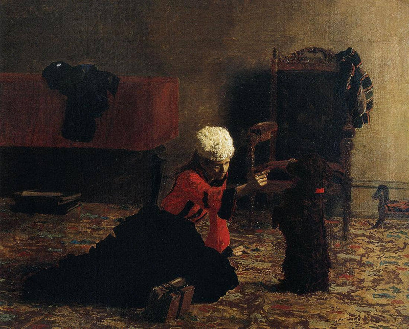 Elizabeth Crowell with a Dog by Thomas Eakins — Oil Painting Reproduction