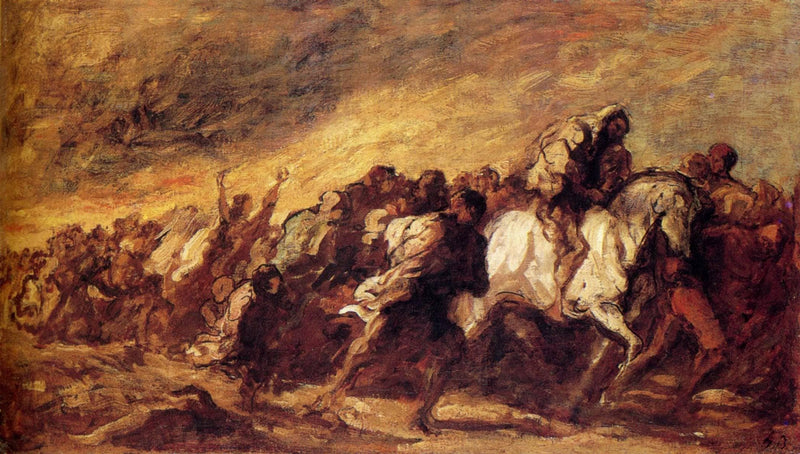 Emigrants or Fugitives by Honore Daumier — Oil Painting Reproduction
