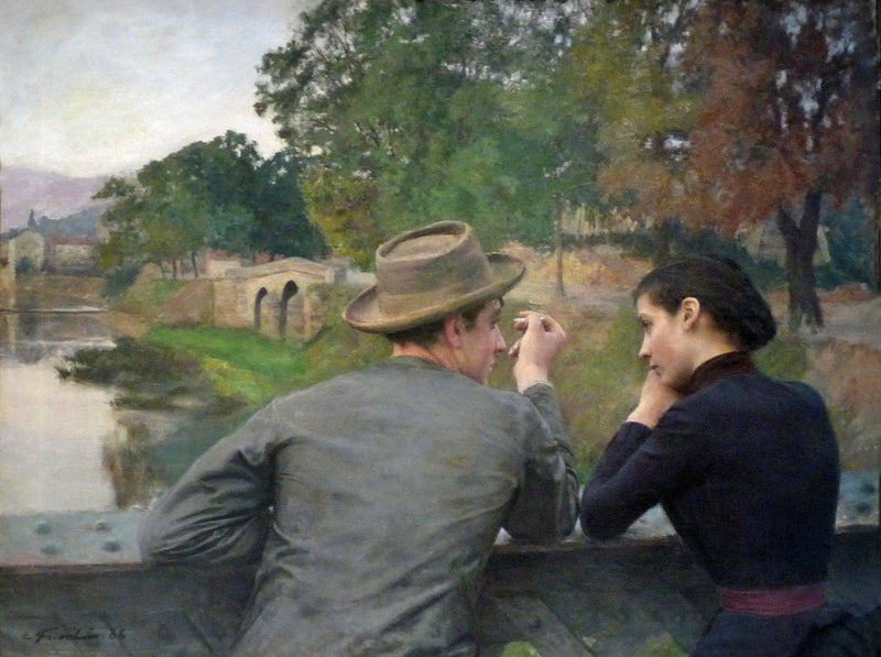 The Lovers (Autumn Evening) by Émile Friant — Oil Painting Reproduction