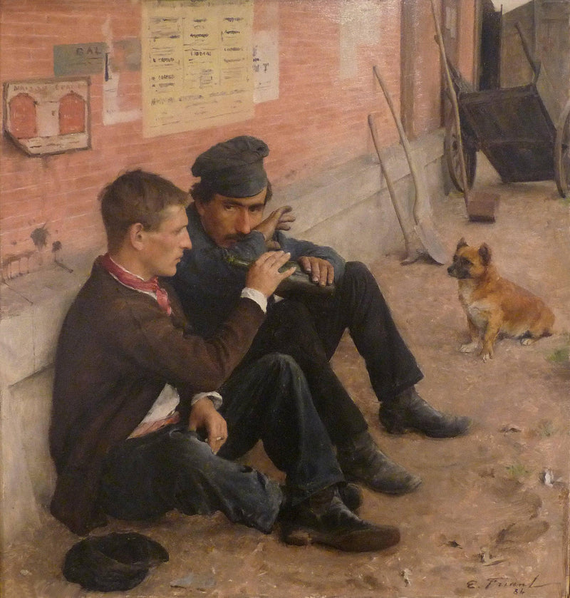Drinkers. Monday work by Émile Friant — Oil Painting Reproduction