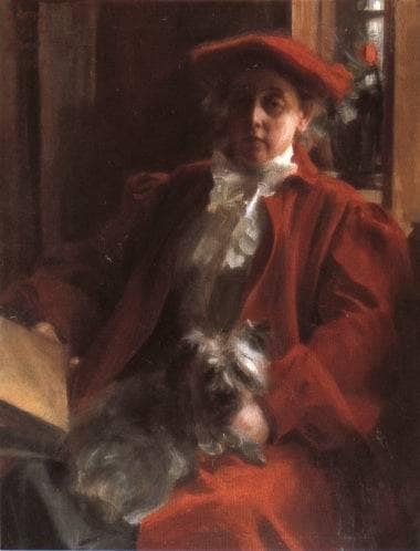 Emma and Mouche, the dog by Anders Zorn — Oil Painting Reproduction