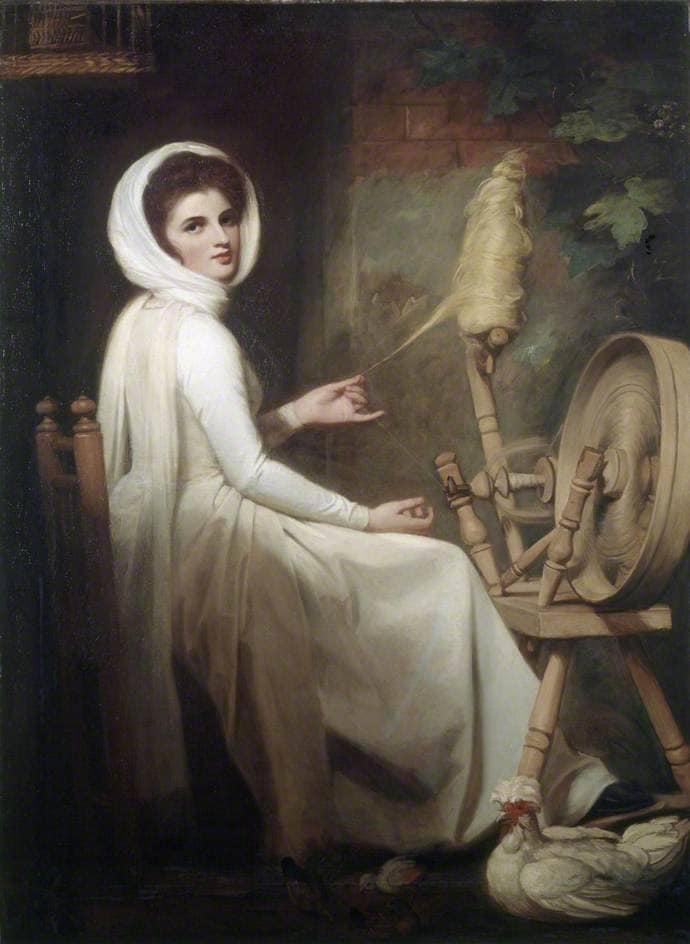 Emma Hart as The Spinstress by George Romney — Oil Painting Reproduction