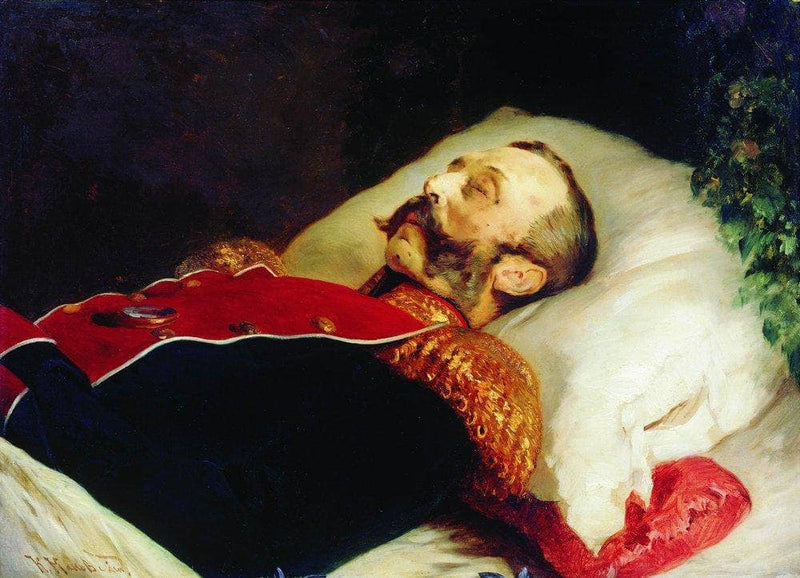 Emperor Alexander II on His Deathbed by Konstantin Makovsky — Oil Painting Reproduction