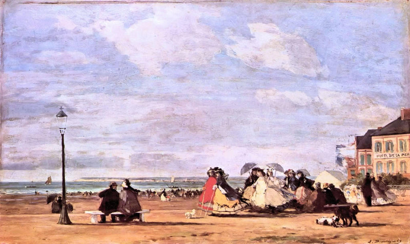 Empress Eugenie on the beach at Trouville by Eugene Boudin — Oil Painting Reproduction