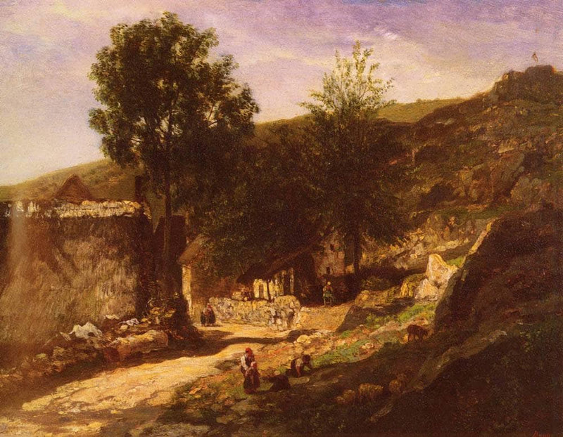 Entering The Village by Charles-Francois Daubigny — Oil Painting Reproduction