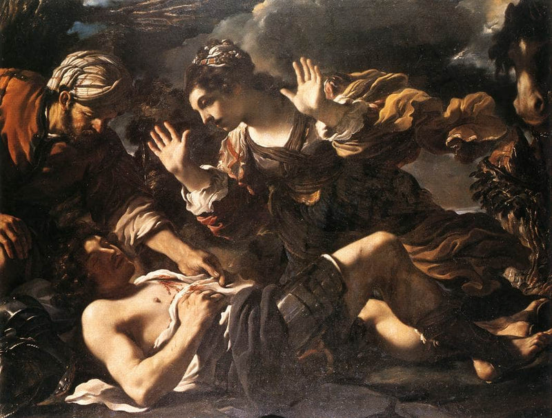 Erminia Finds the Wounded Tancred by Guercino — Oil Painting Reproduction