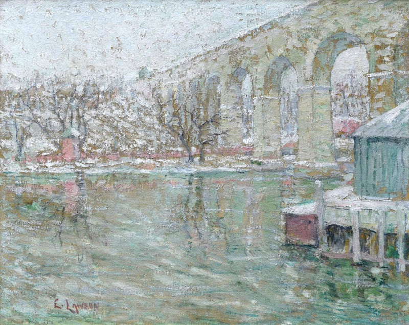 High Bridge. Winter by Ernest Lawson — Oil Painting Reproduction