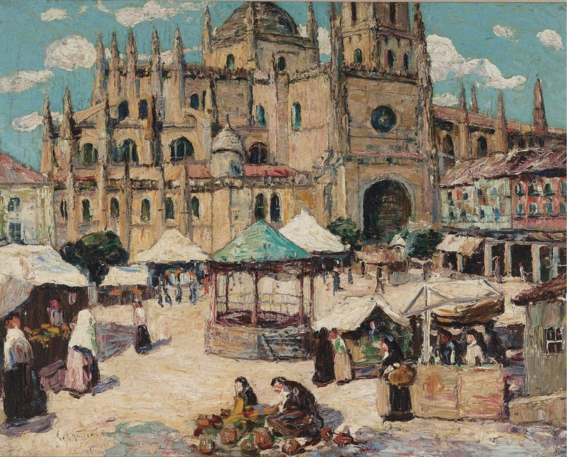 Market Square, Segovia, Spain by Ernest Lawson — Oil Painting Reproduction