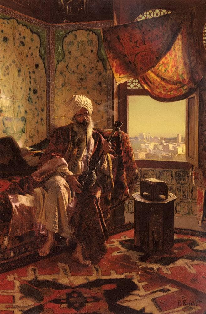Smoking the Hookah by Rudolf Ernst — Oil Painting Reproduction