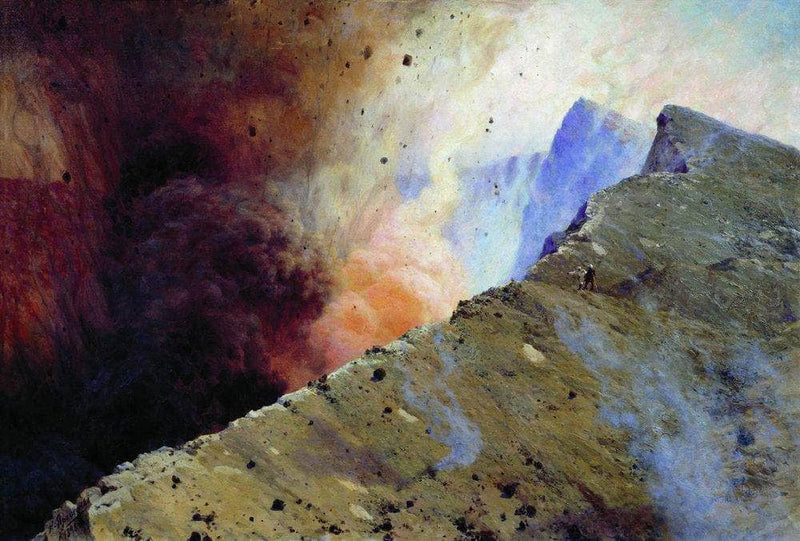 Eruption of volcano by Mykola Yaroshenko — Oil Painting Reproduction