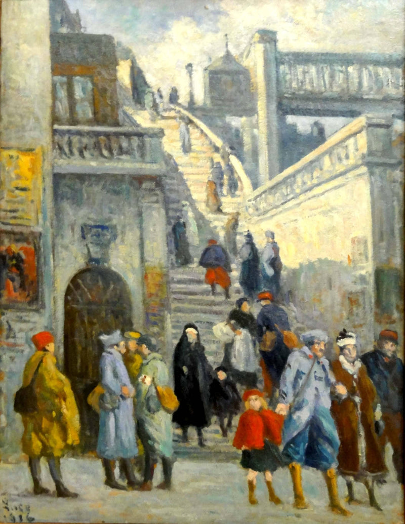 Escaliers De La Rue De L'alsace by Maximilien Luce — Oil Painting Reproduction