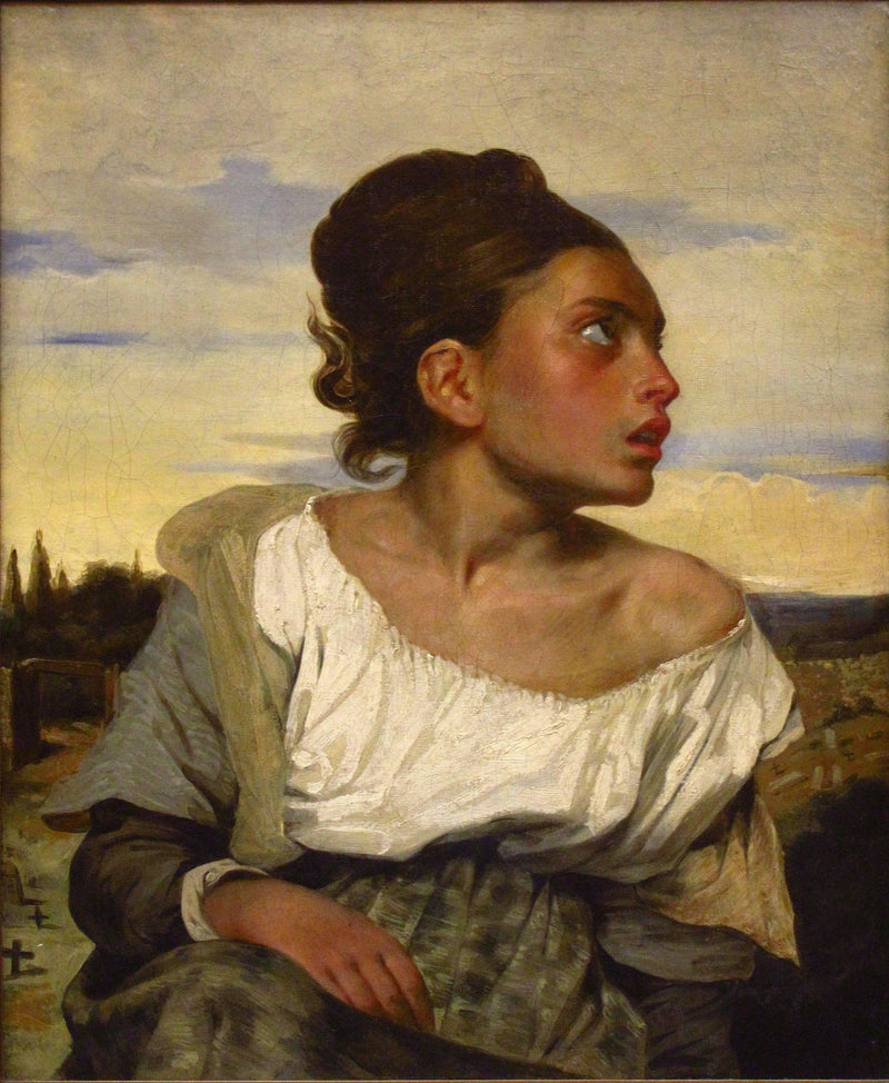 The Orphan Girl at the Cemetery by Eugene Delacroix — Oil Painting Reproduction