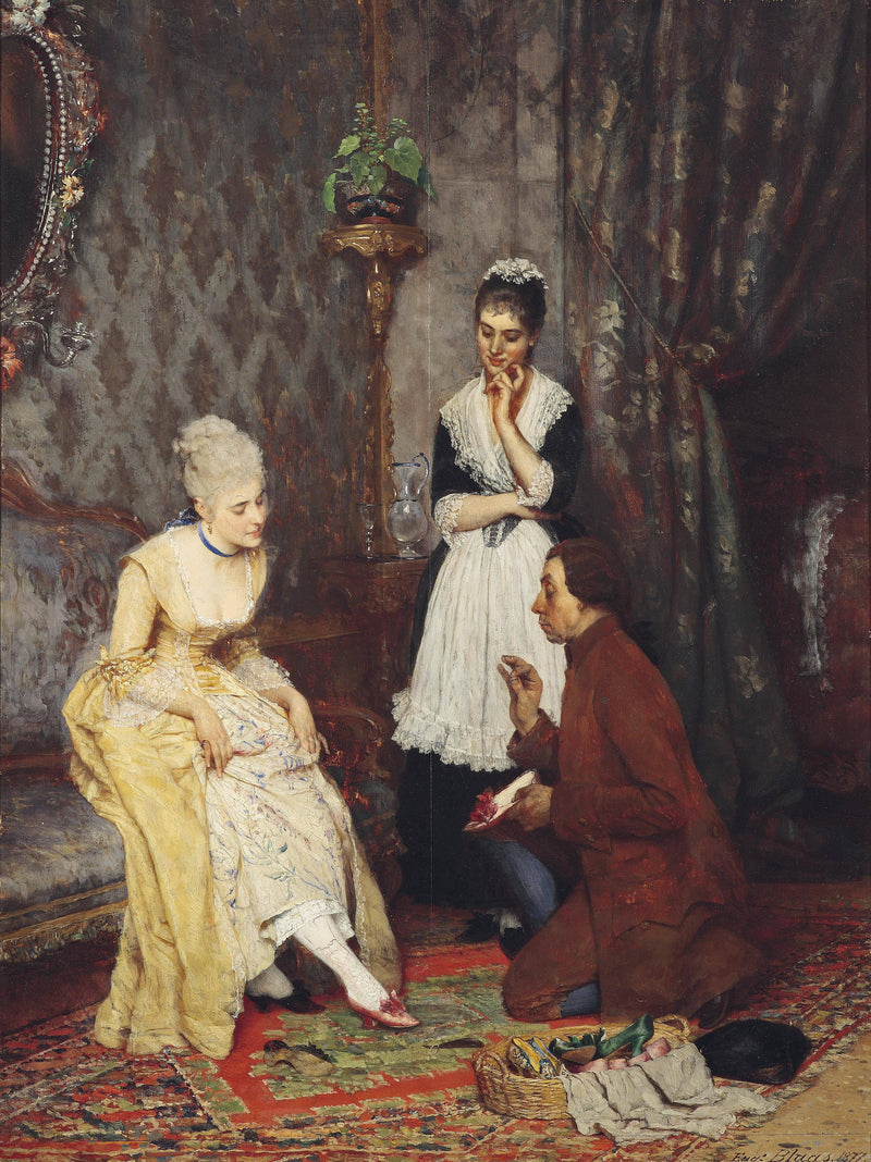 The perfect shoe! by Eugene de Blaas — Oil Painting Reproduction