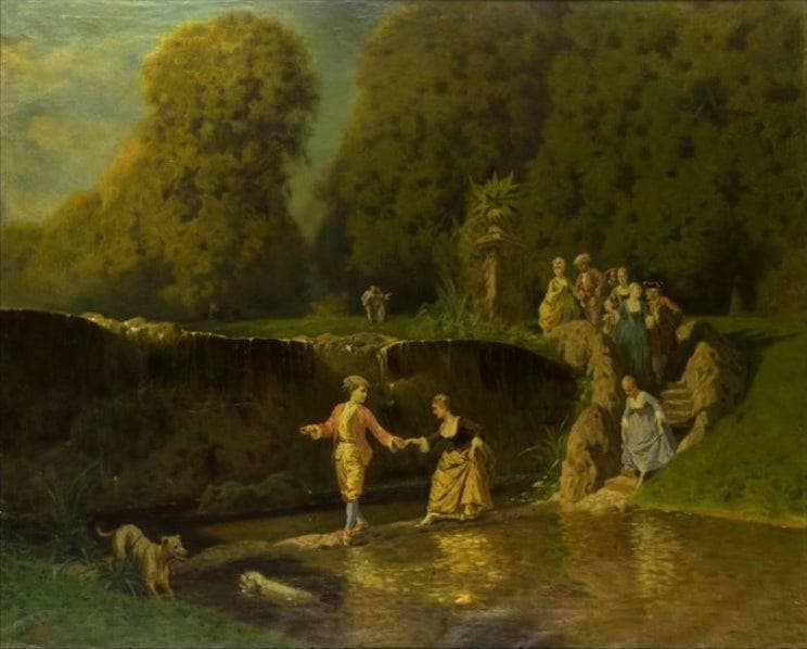 The European landscape by Kamal-ol-Molk — Oil Painting Reproduction