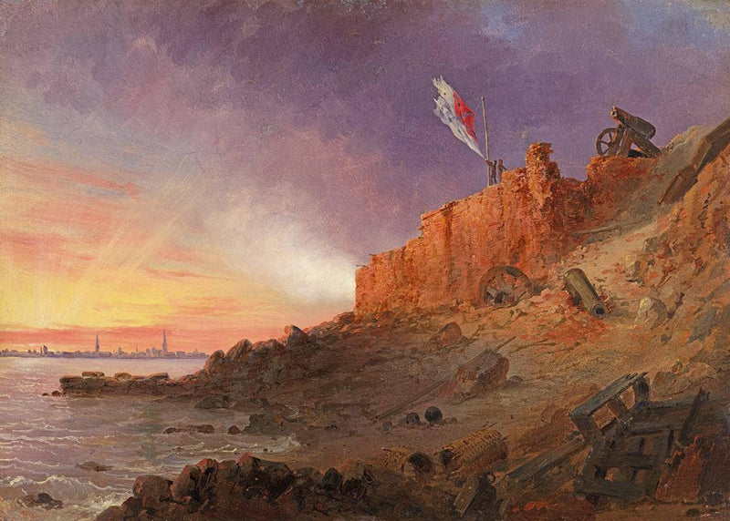 Evening Gun, Fort Sumter by Conrad Wise Chapman — Oil Painting Reproduction