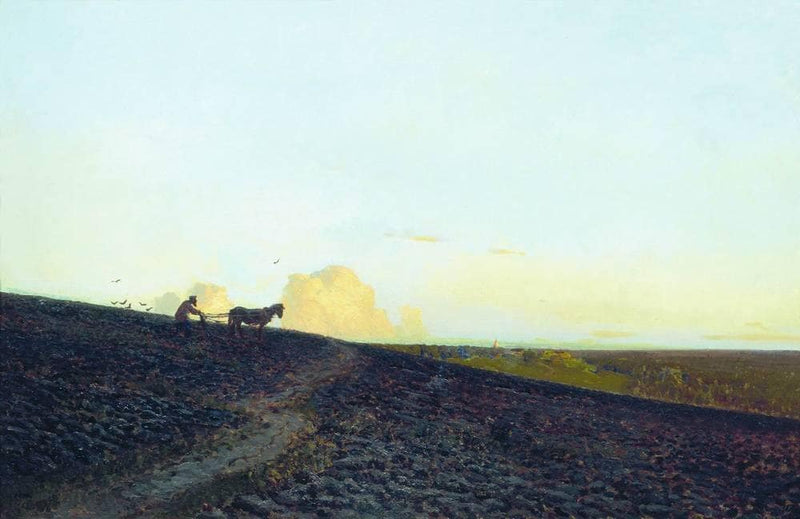 Evening in the field by Isaac Levitan — Oil Painting Reproduction