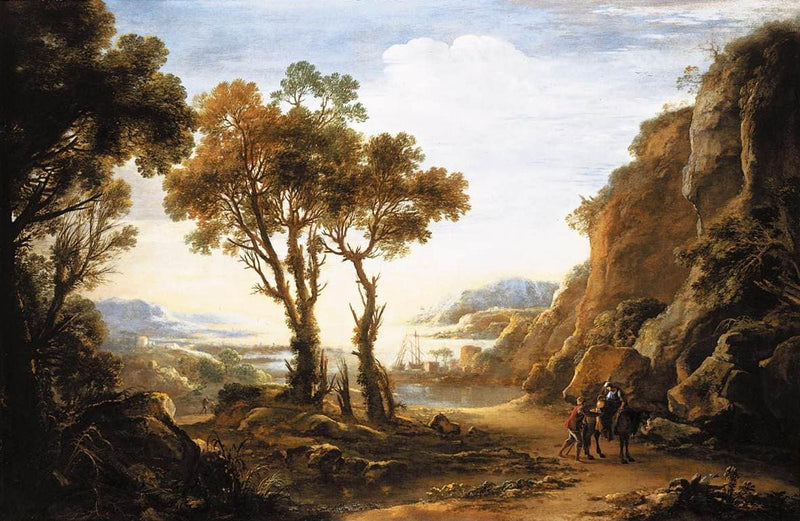 Evening Landscape by Salvator Rosa — Oil Painting Reproduction