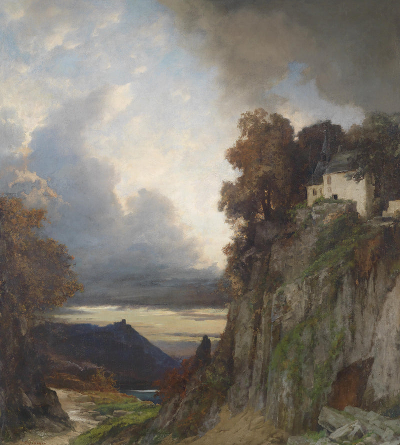 Evening mood on the Rhine (Koblenz) by Albert Flamm — Oil Painting Reproduction