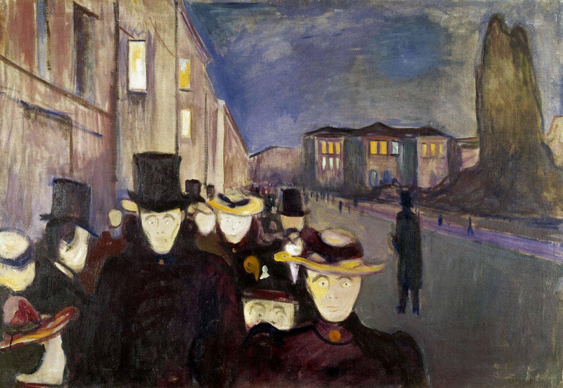 Evening on Karl Johan Street by Edvard Munch — Oil Painting Reproduction
