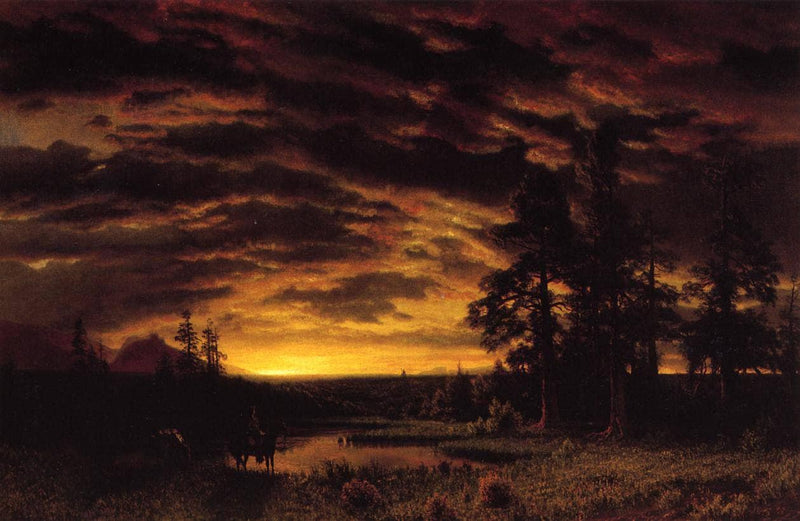 Evening on the Prarie by Albert Bierstadt — Oil Painting Reproduction