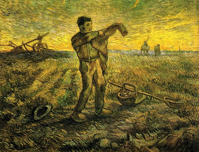 Evening - The End of the Day (after Millet) by Vincent van Gogh — Oil Painting Reproduction
