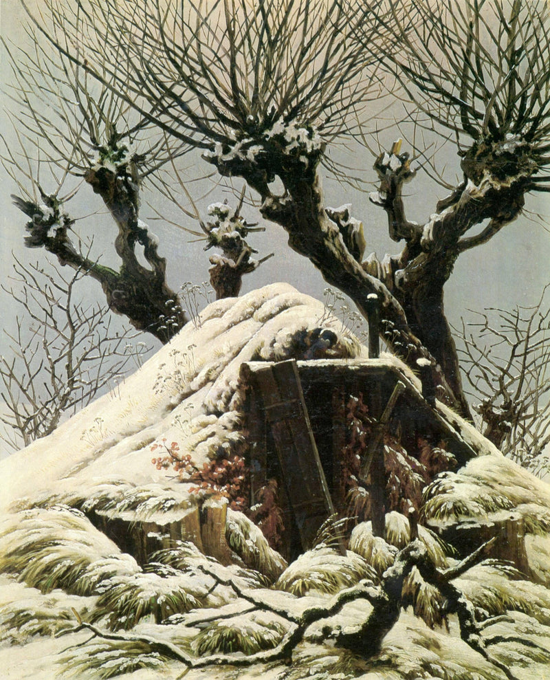 Cabin in the Snow by Caspar David Friedrich — Oil Painting Reproduction