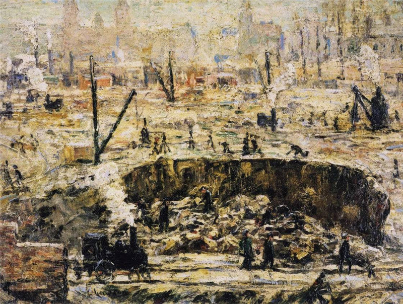 Excavation. Penn Station by Ernest Lawson — Oil Painting Reproduction